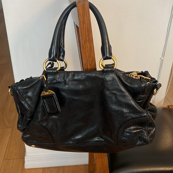 Prada Black Satchel Tote Authentic With Two Zippers - Picture 15 of 15